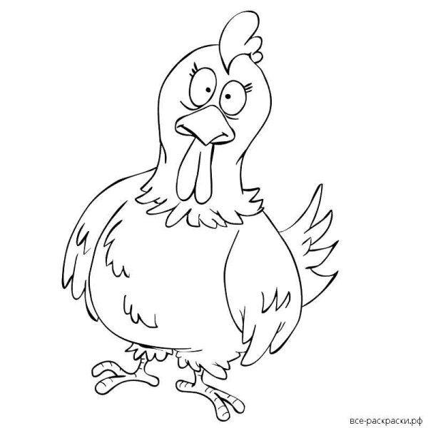 Курица раскраска для детей