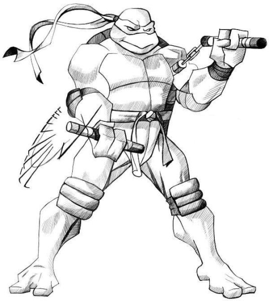 Нарисовать Микеланджело Черепашки ниндзя