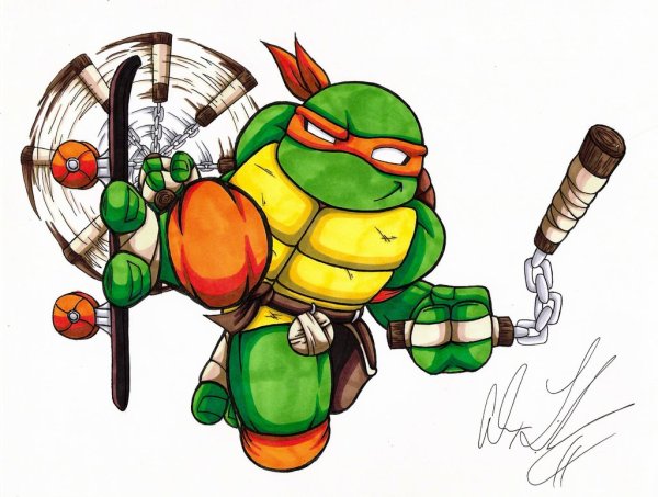 Нарисовать Микеланджело Черепашки ниндзя