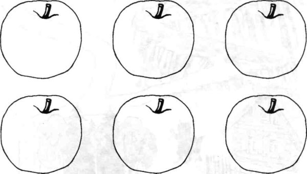 Раскраска яблоко маленькое