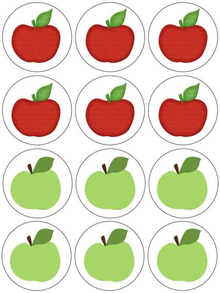Яблоки для вырезания цветные