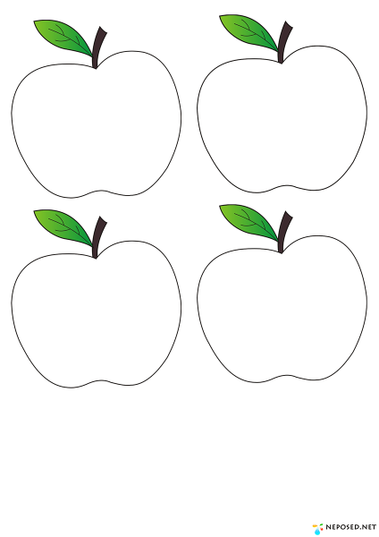 Шаблон яблоко для аппликации