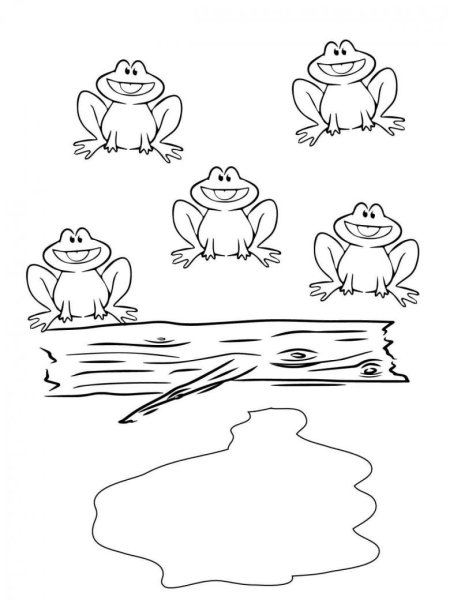 Лягушка раскраска маленькая