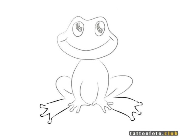Лягушка рисунок карандашом