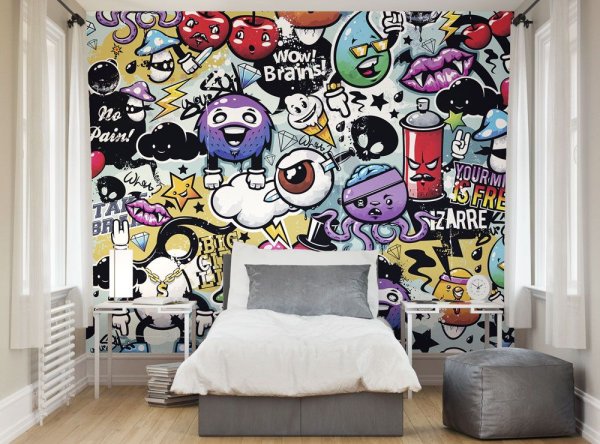 Комната с изрисованными стенами