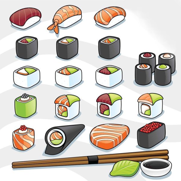 Суши рисунок для срисовки