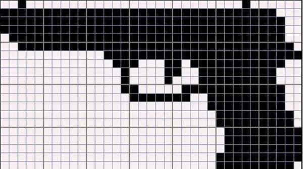 Пистолет по клеточкам в тетради