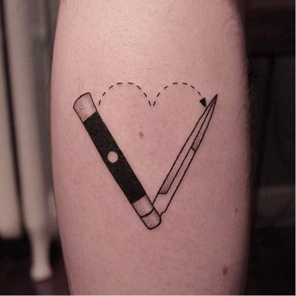 Тату нож маленькая