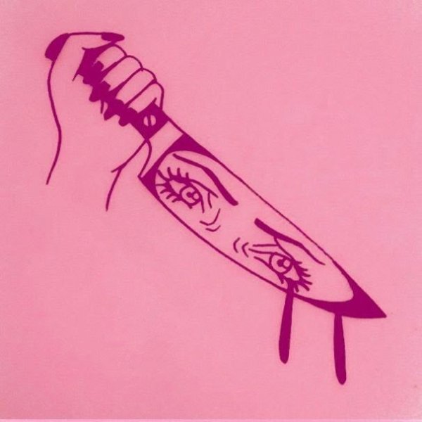 Тату нож с глазами