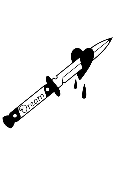 Кинжал тату эскиз