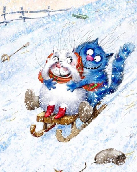 Веселые зимние иллюстрации