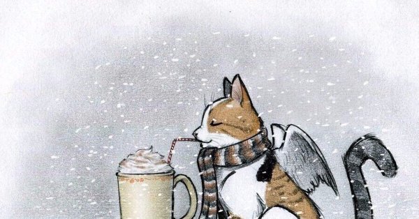 Художник Татьяна Родионова коты зимой