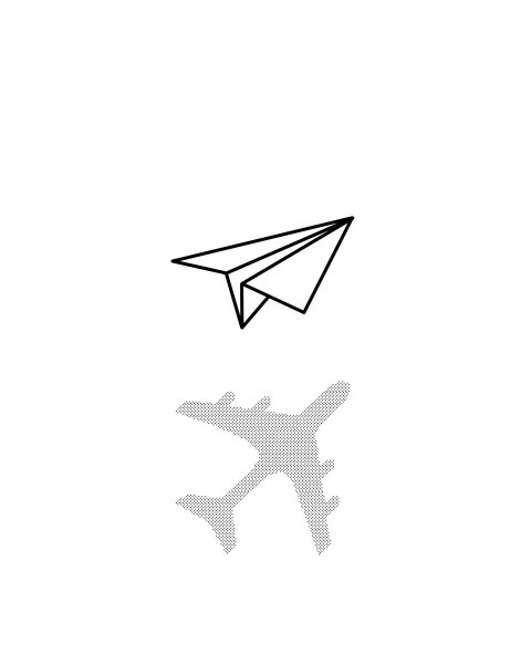 Тату бумажный самолетик эскиз