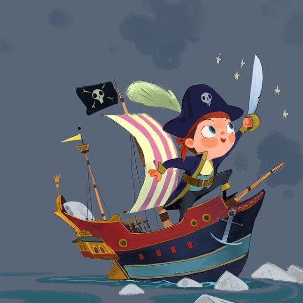 Пираты на корабле мультяшные