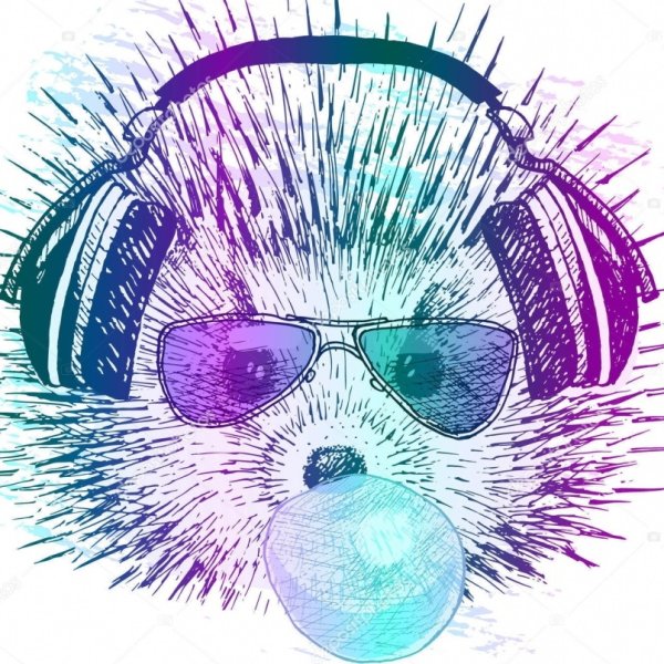 Еж в наушниках