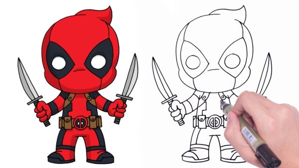 Дэдпул рисунок для детей