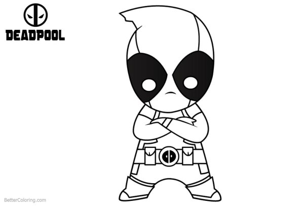 Мини раскраски Дэдпула