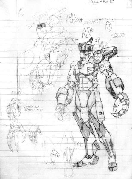 Чертеж робота человека