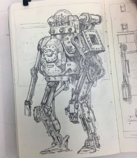 Роботы стимпанк скетч