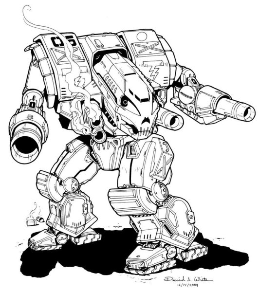 Робот боевой раскраска для детей