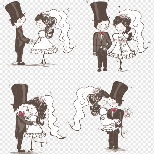 Милые иллюстрации жениха и невесты