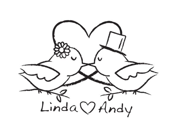 Голуби на свадьбу рисунок