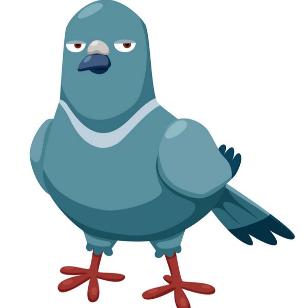 Голубь мультяшный смешной