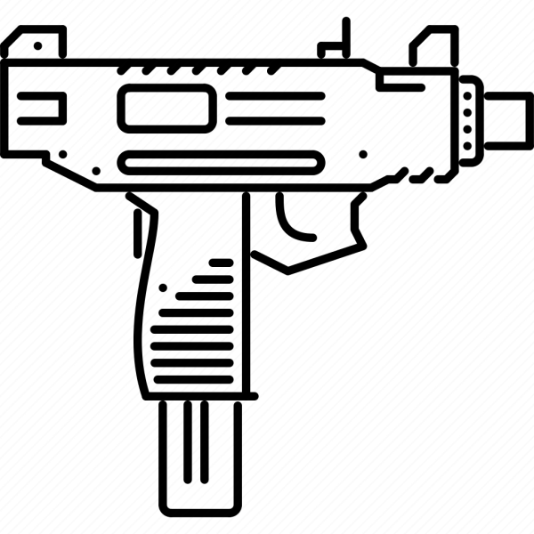 Пистолет автомат УЗИ эскиз тату