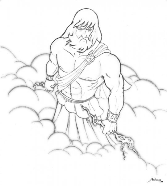 Эскиз векторный Зевс