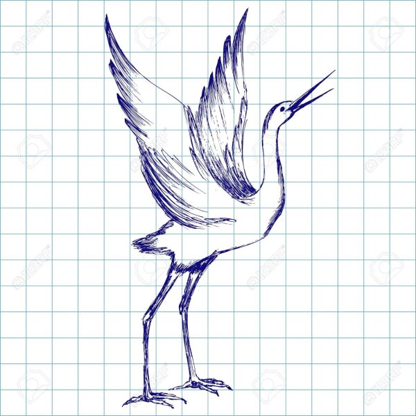 Аист рисунок для детей