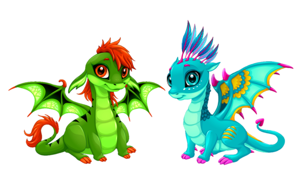 Дракон красивый мультяшный