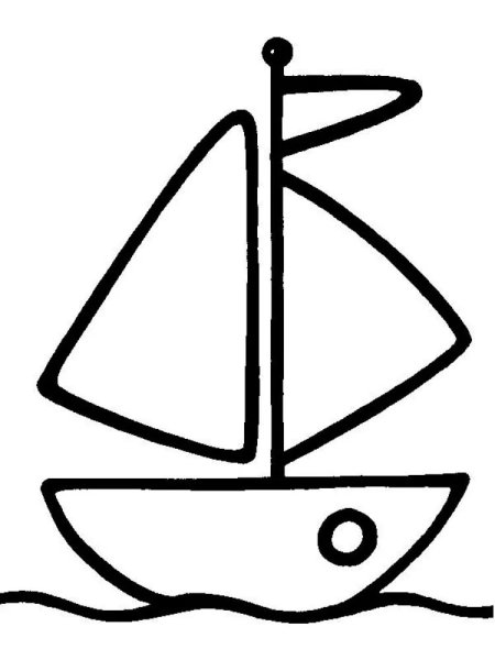 Раскраска кораблик для детей 3-4 лет