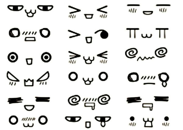 Маленькие рисунки символами и знаками