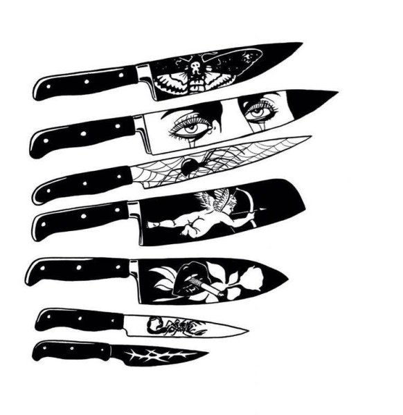 Трафареты для травления на ножах