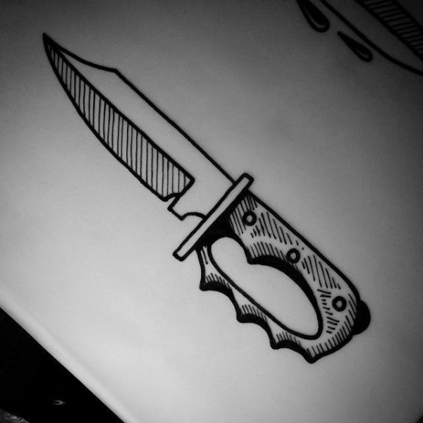Нож охотничий эскиз тату