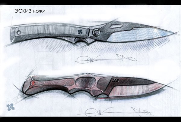 Складной нож эскиз