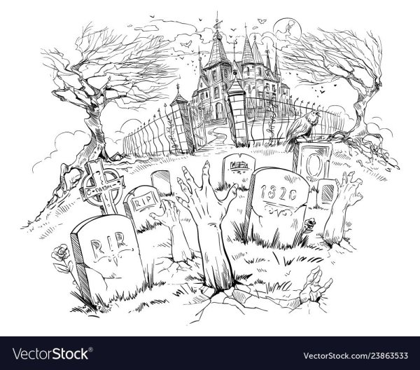 Кладбище зарисовка