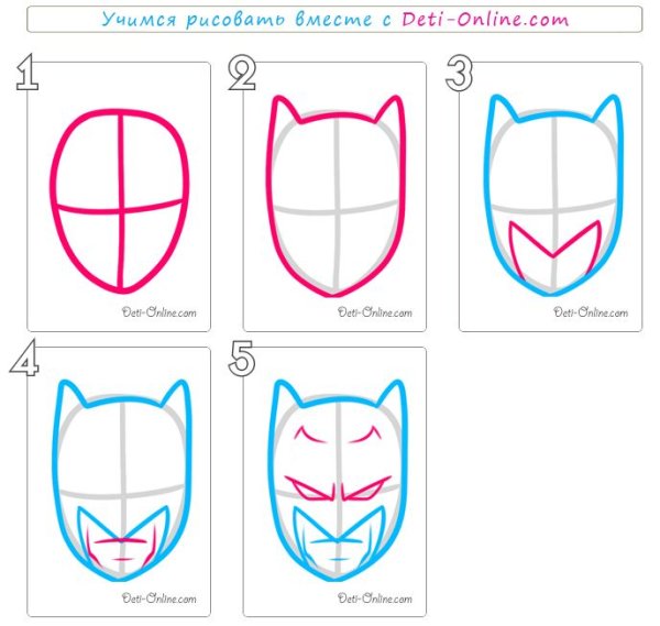 Бэтмен рисунок поэтапно