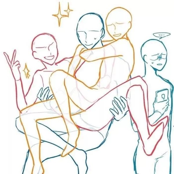 Позы для рисования двух людей