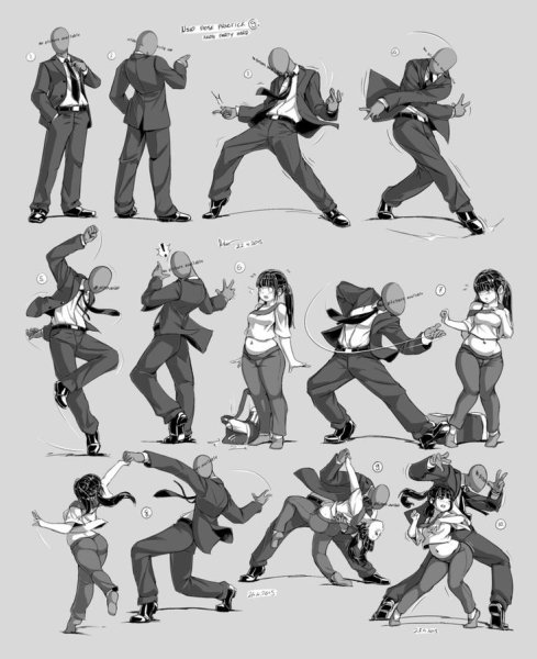 Динамичные позы для рисования