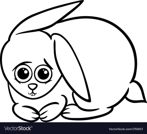 Раскраска Зайка с большими глазами