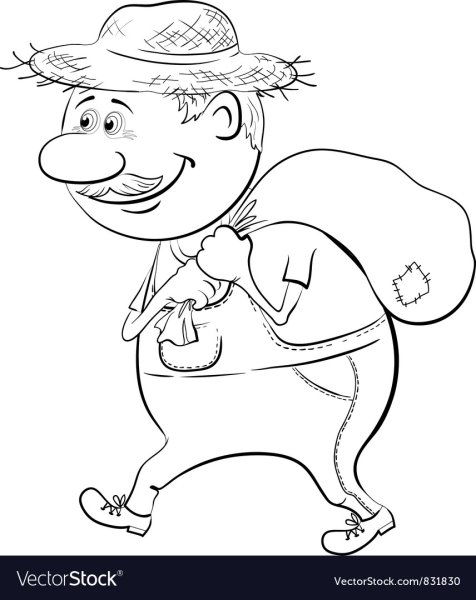 Мужчина с мешком рисунок