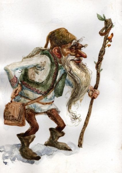 Старик с палкой