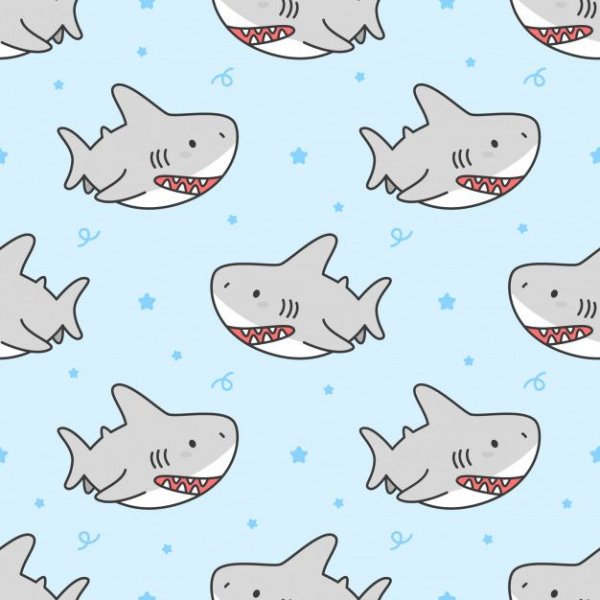 Обои с милыми акулами