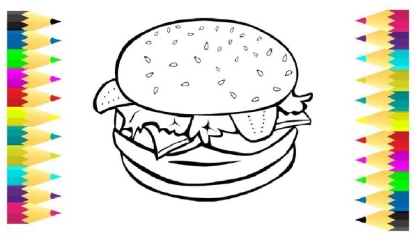 Бургер раскраска маленький