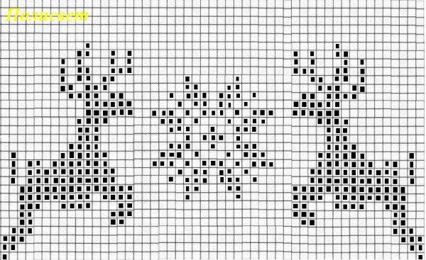 Жаккардовые узоры спицами олень