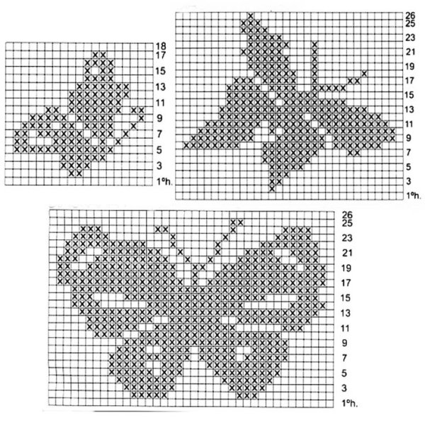 Схема вязания бабочки спицами