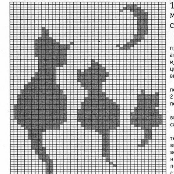 Филейная вязка крючком схемы кошки