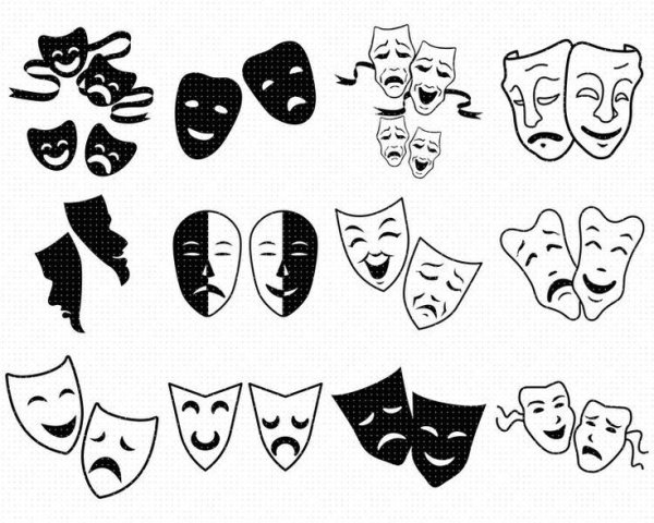 Театральные маски эскизы татуировок
