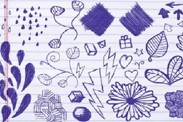 Рисунки на полях в тетради
